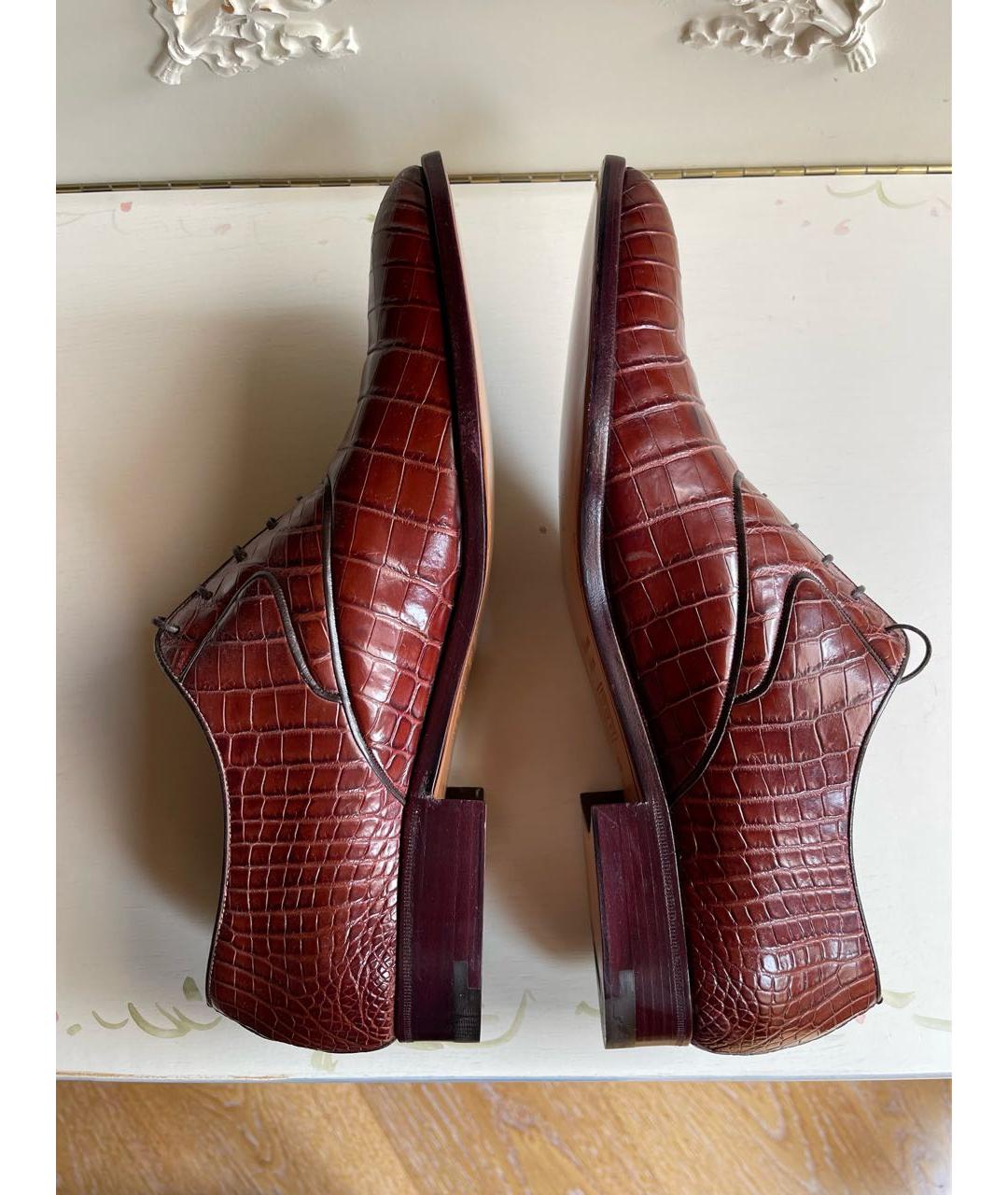 A.TESTONI Коричневые туфли из экзотической кожи, фото 6