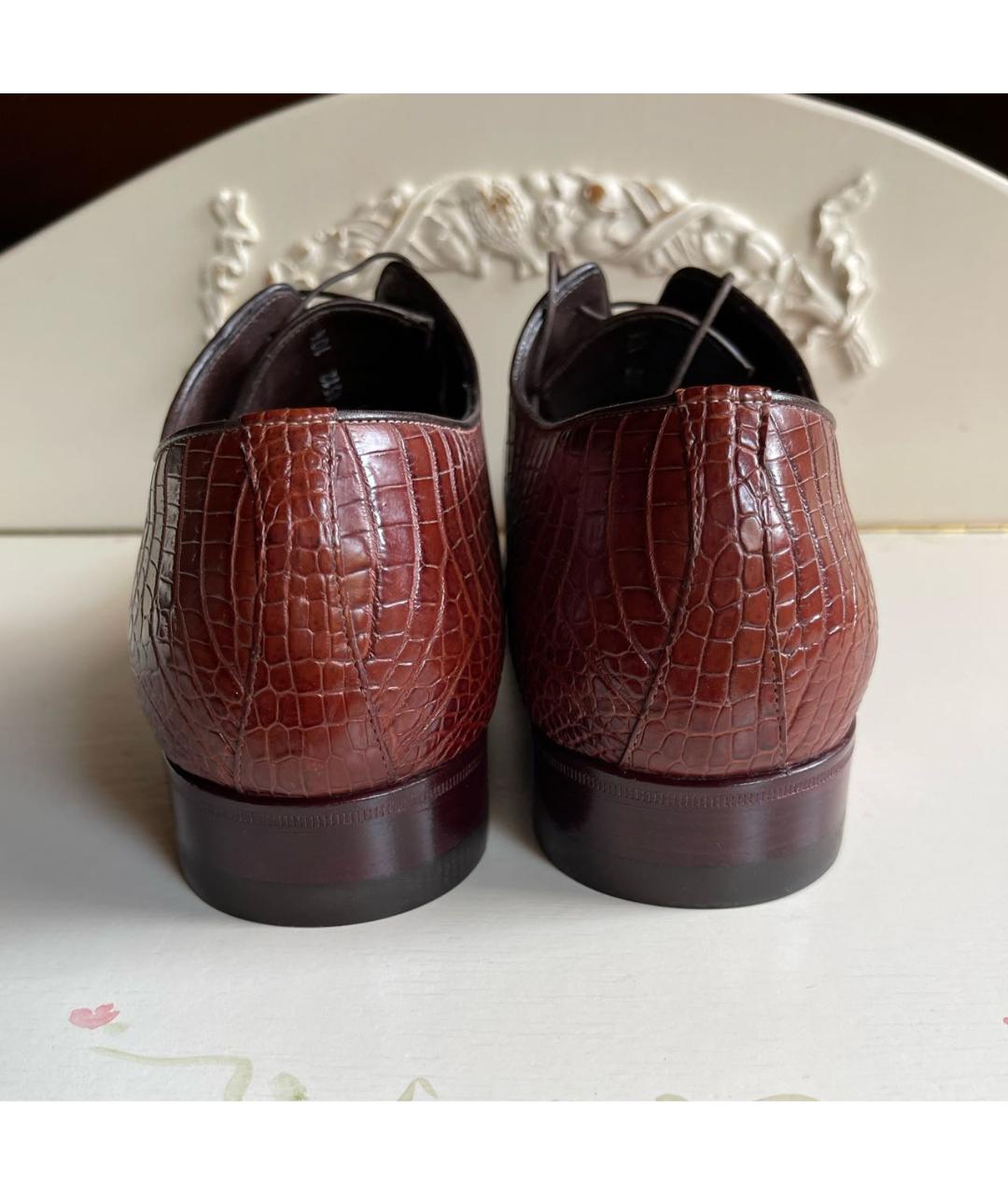 A.TESTONI Коричневые туфли из экзотической кожи, фото 3