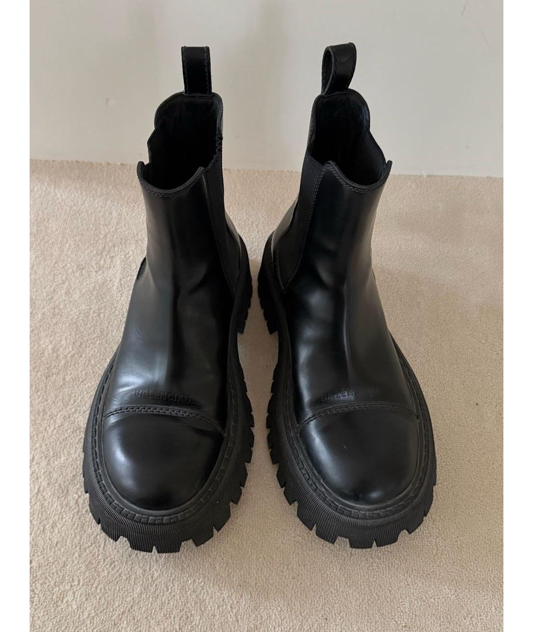 BALENCIAGA Черные кожаные ботинки, фото 4