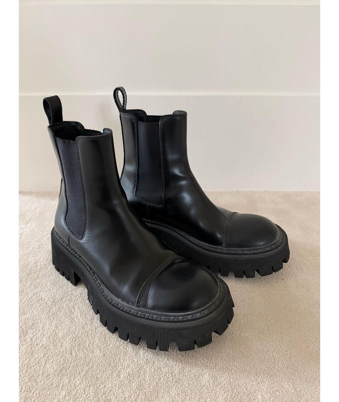 BALENCIAGA Черные кожаные ботинки, фото 3