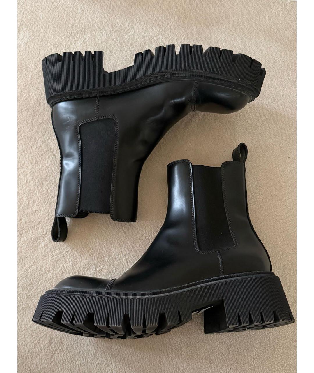 BALENCIAGA Черные кожаные ботинки, фото 6