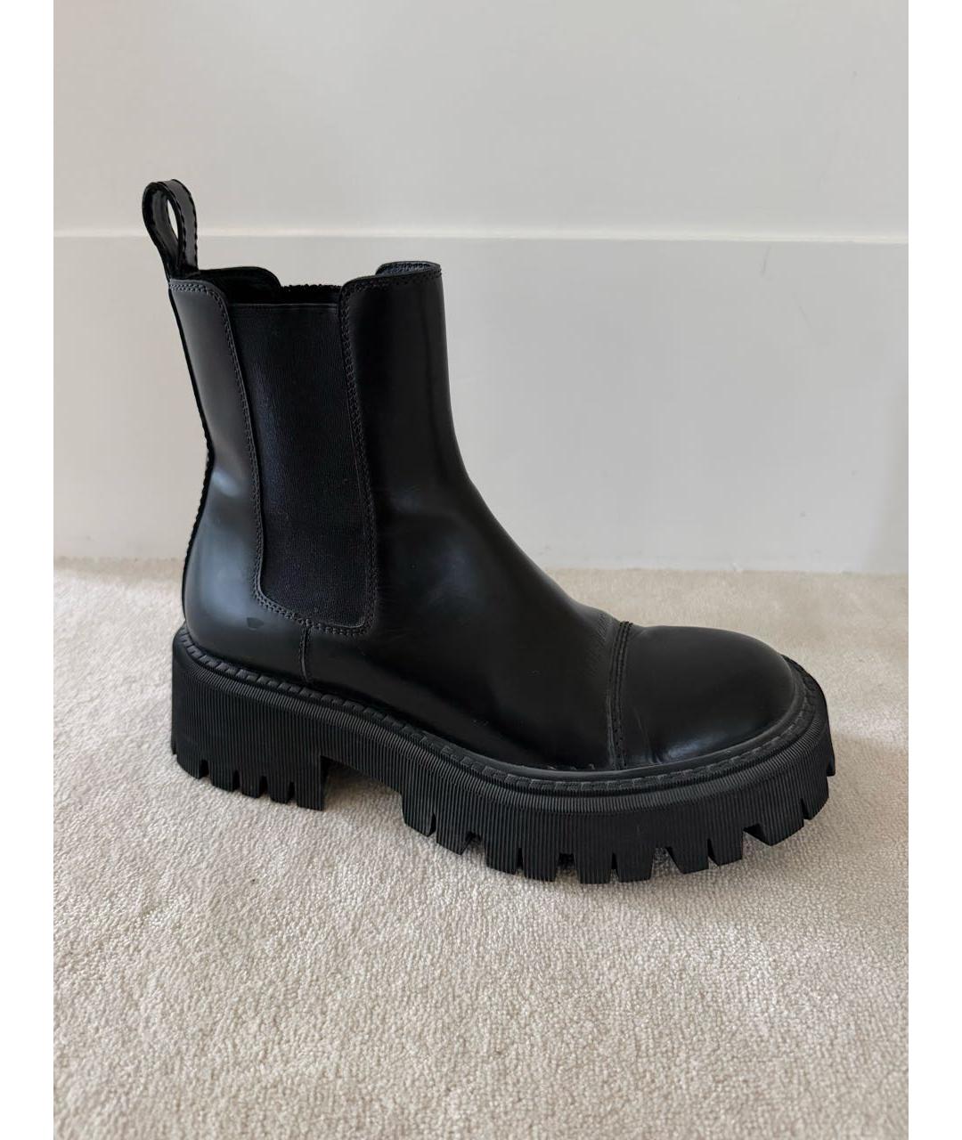 BALENCIAGA Черные кожаные ботинки, фото 9