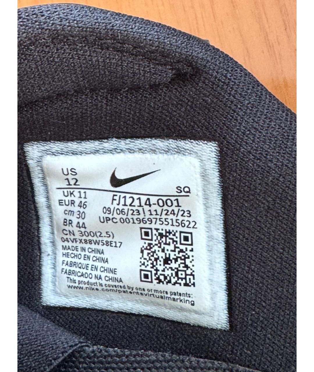 NIKE Черные кожаные низкие кроссовки / кеды, фото 5