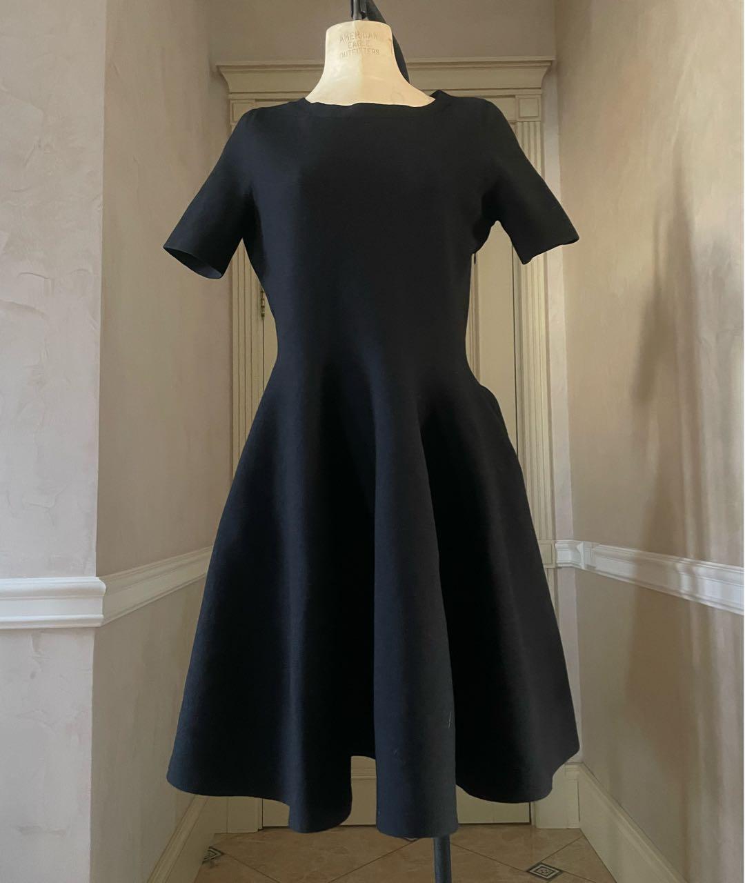 SAINT LAURENT Черное шерстяное коктейльное платье, фото 6
