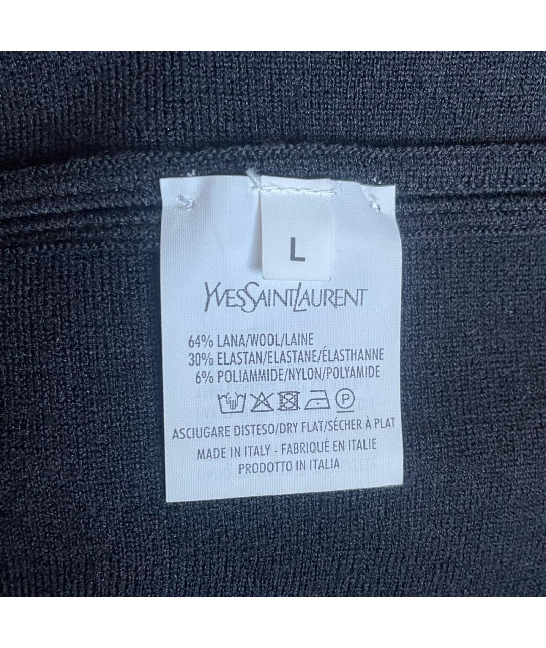 SAINT LAURENT Черное шерстяное коктейльное платье, фото 4