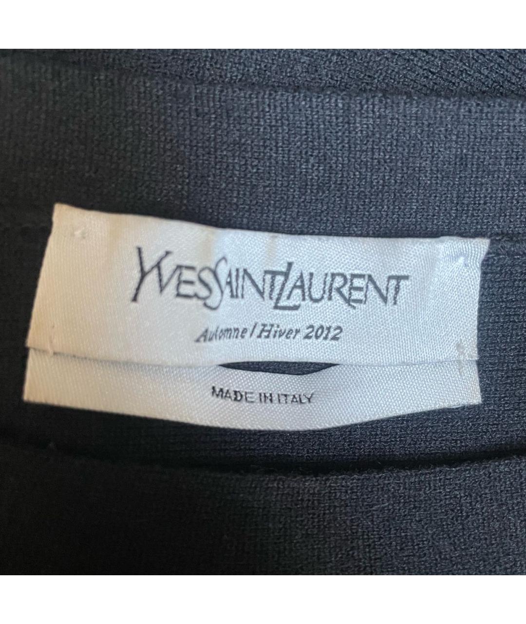 SAINT LAURENT Черное шерстяное коктейльное платье, фото 3