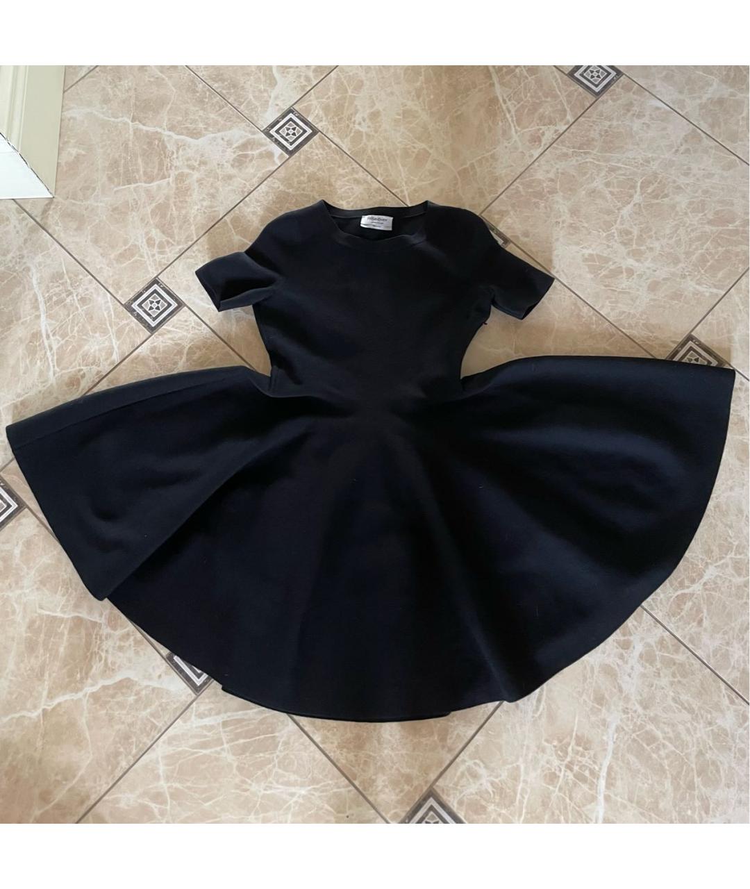 SAINT LAURENT Черное шерстяное коктейльное платье, фото 5