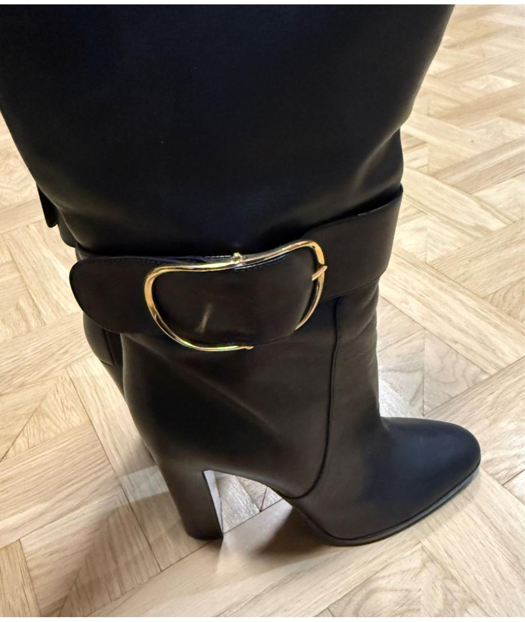 DOLCE&GABBANA Черные кожаные сапоги, фото 5