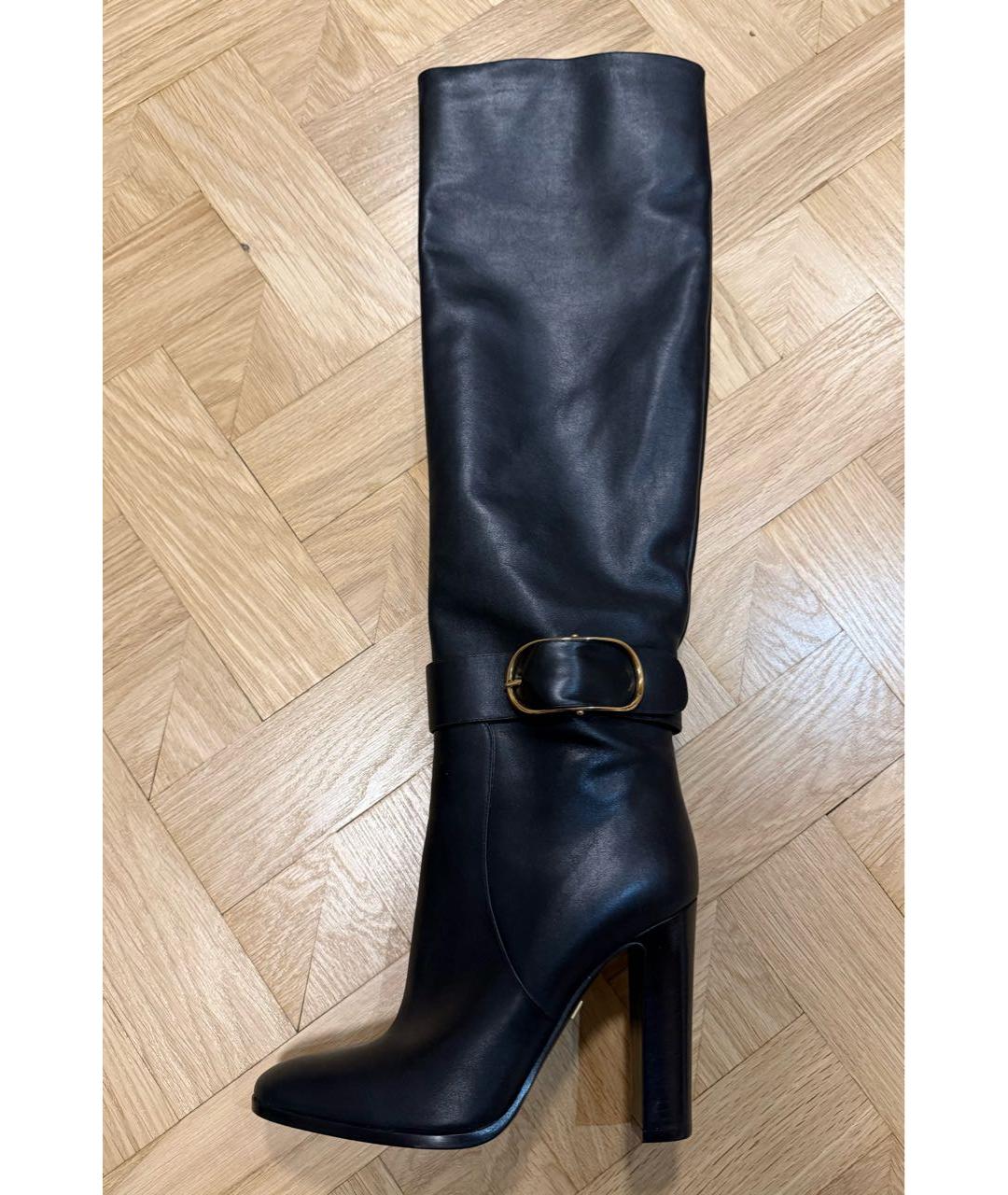 DOLCE&GABBANA Черные кожаные сапоги, фото 9