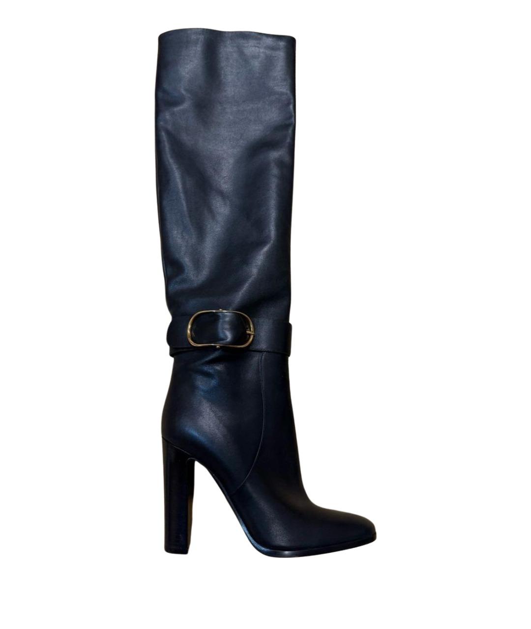 DOLCE&GABBANA Черные кожаные сапоги, фото 1