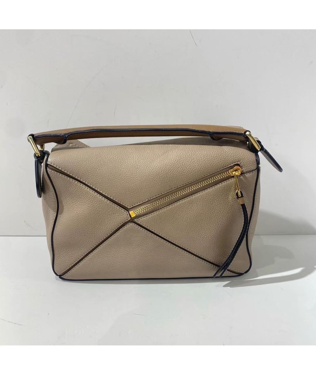 LOEWE Бежевая кожаная сумка через плечо, фото 5