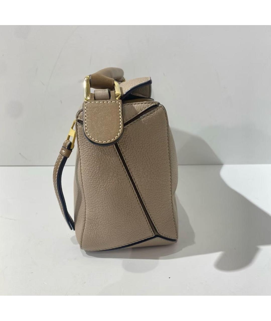 LOEWE Бежевая кожаная сумка через плечо, фото 3