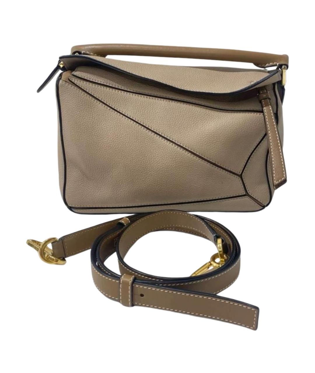 LOEWE Бежевая кожаная сумка через плечо, фото 1