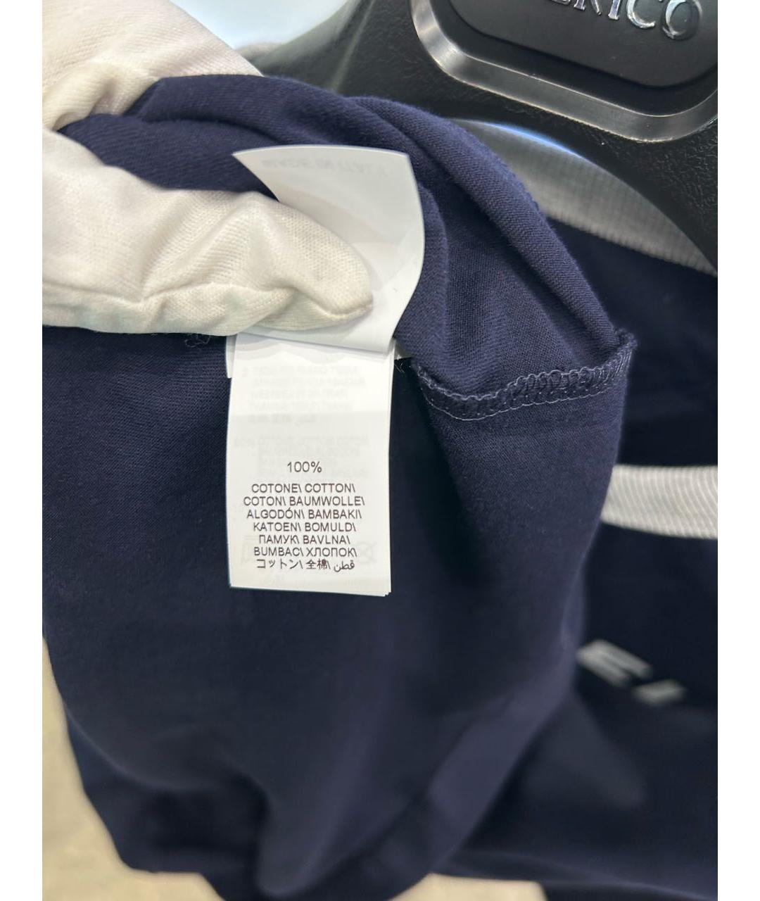 BRUNELLO CUCINELLI Темно-синяя хлопковая футболка, фото 5