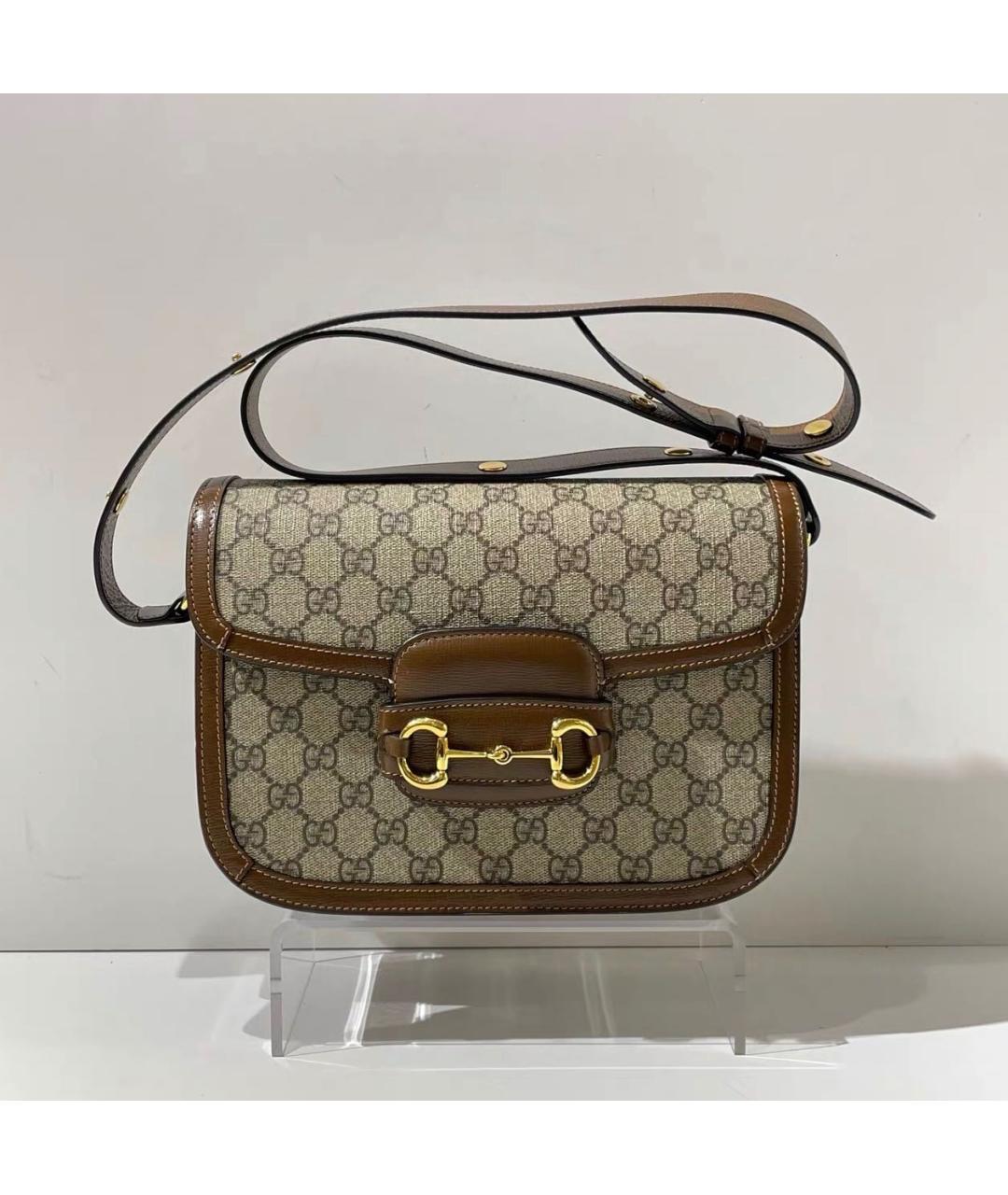 GUCCI Коричневая кожаная сумка через плечо, фото 9