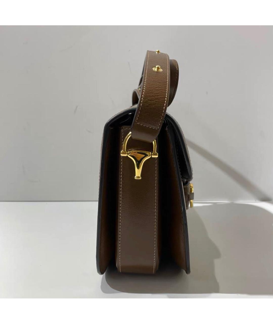 GUCCI Коричневая кожаная сумка через плечо, фото 2
