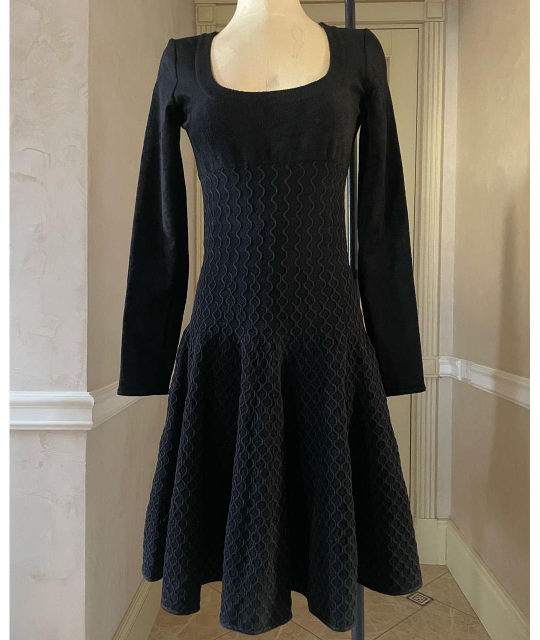 ALAIA Черное вискозное коктейльное платье, фото 5