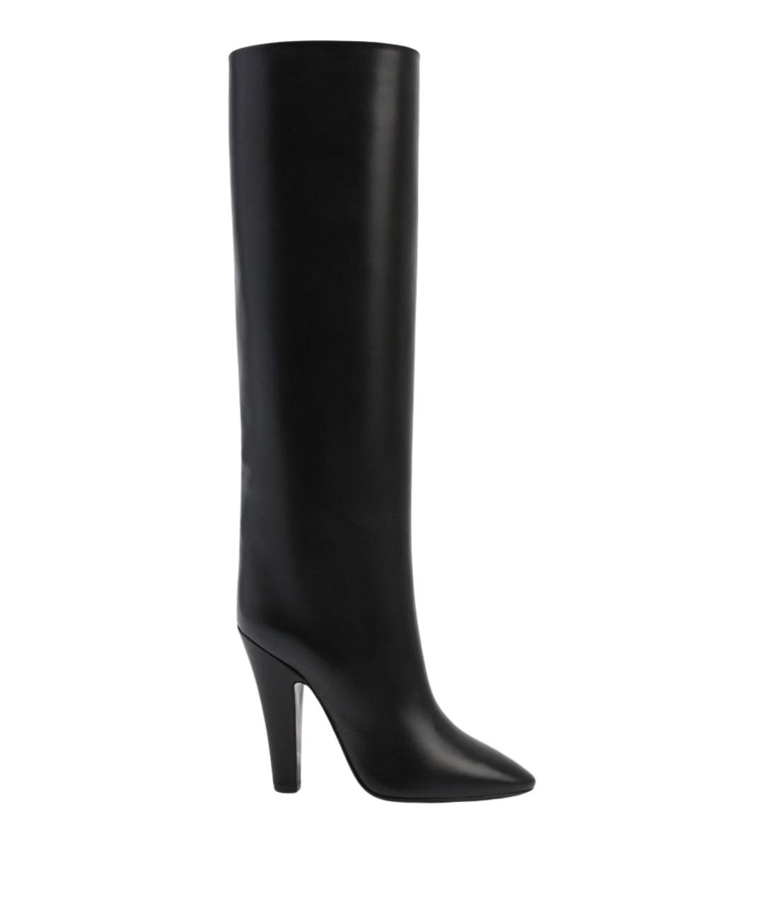 SAINT LAURENT Черные кожаные сапоги, фото 1