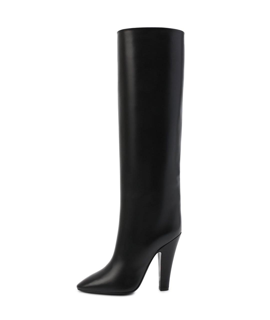 SAINT LAURENT Черные кожаные сапоги, фото 9