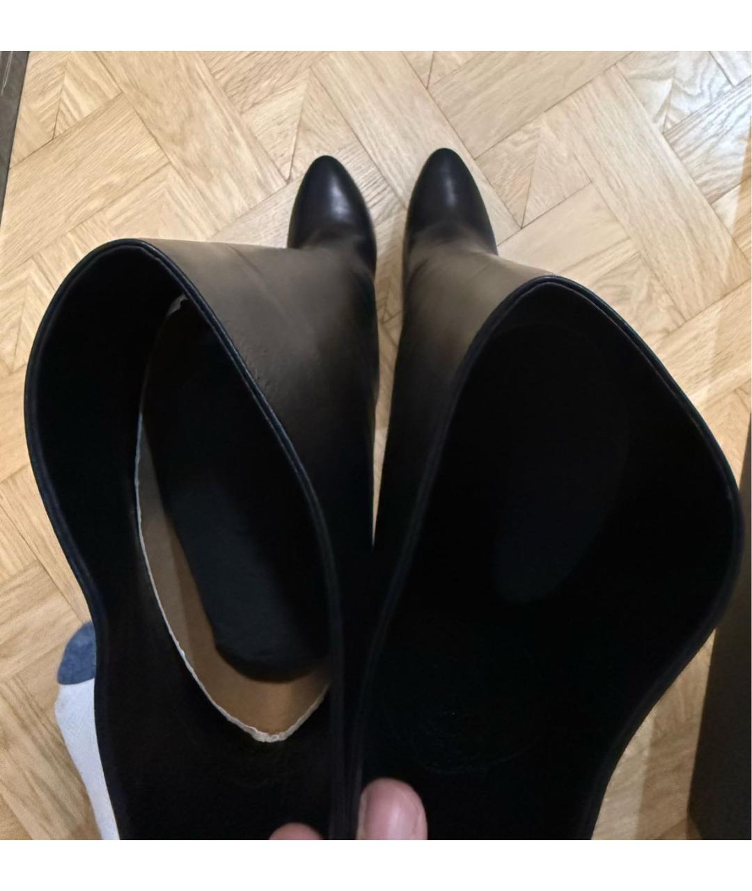 SAINT LAURENT Черные кожаные сапоги, фото 7