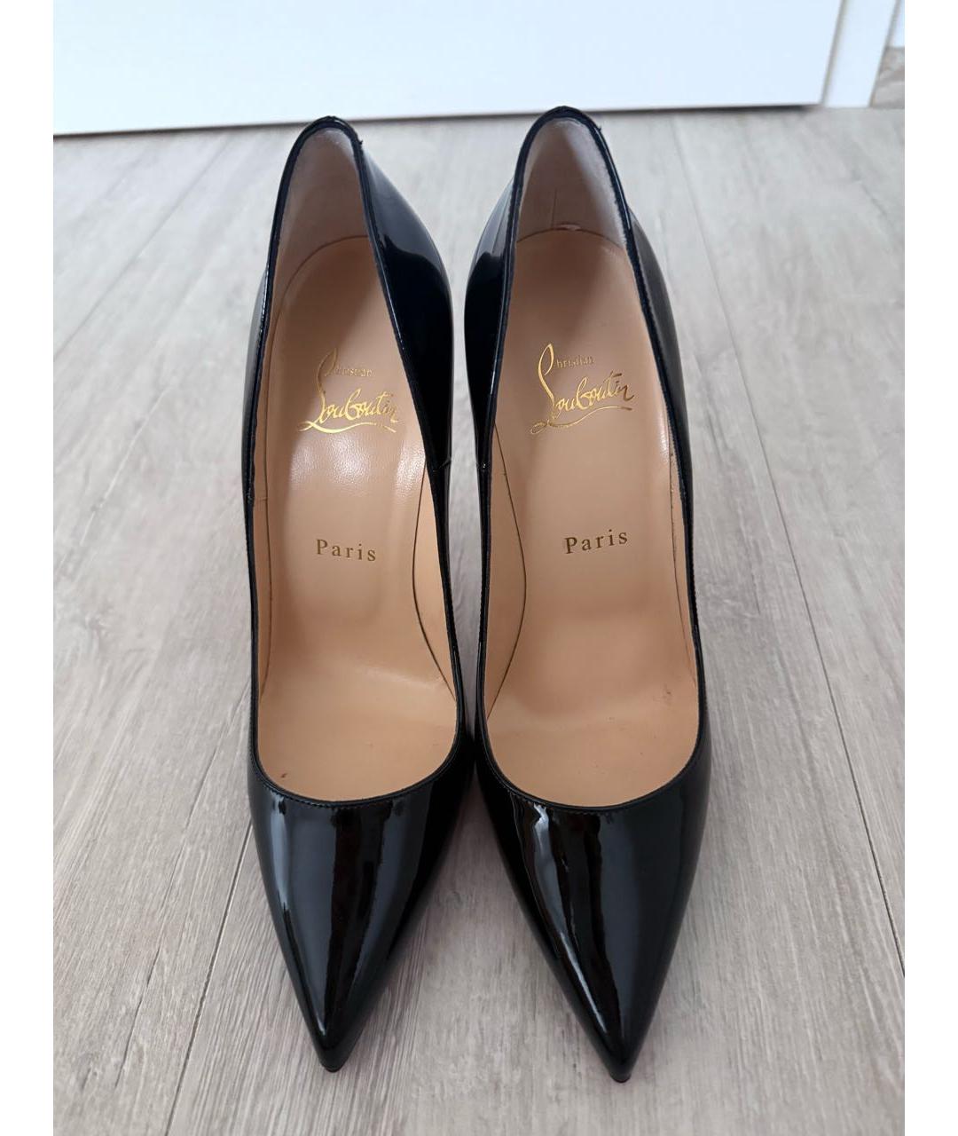 CHRISTIAN LOUBOUTIN Черные кожаные туфли, фото 2