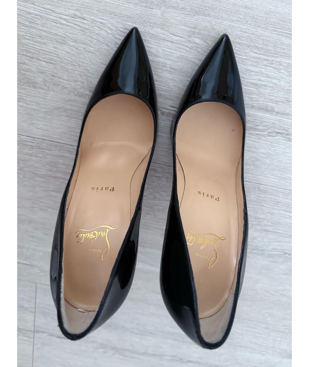 CHRISTIAN LOUBOUTIN Черные кожаные туфли, фото 3