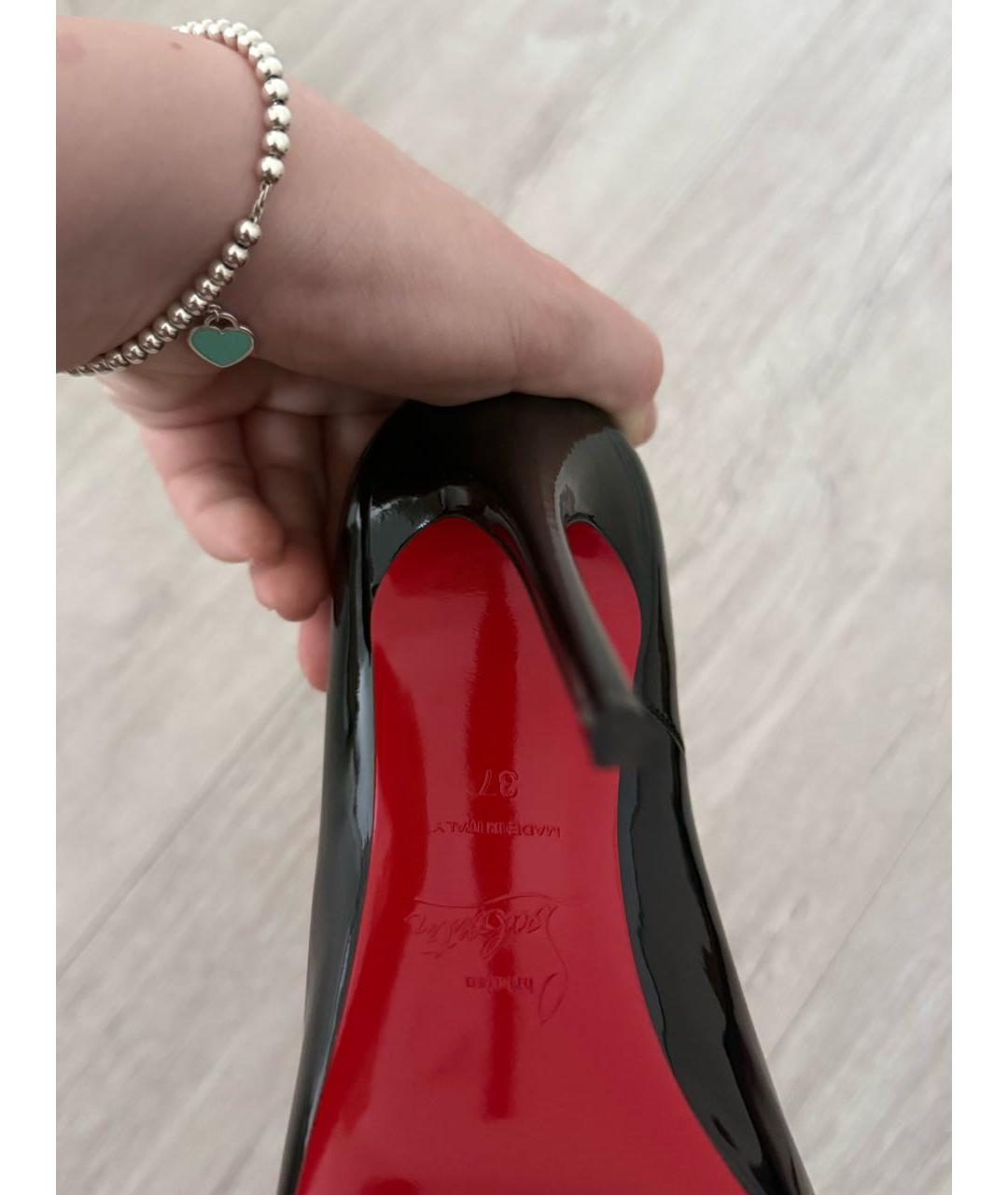 CHRISTIAN LOUBOUTIN Черные кожаные туфли, фото 5