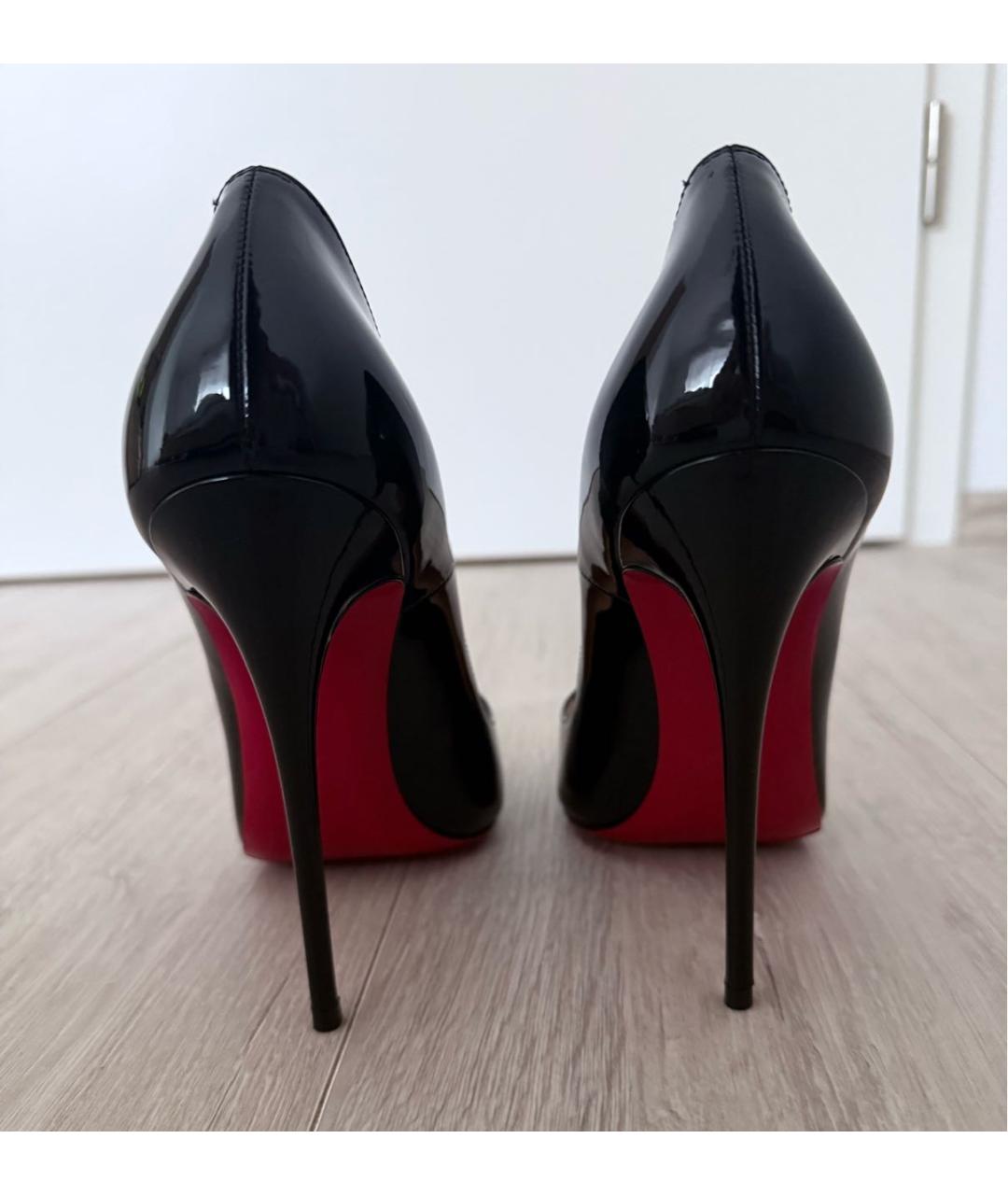 CHRISTIAN LOUBOUTIN Черные кожаные туфли, фото 4