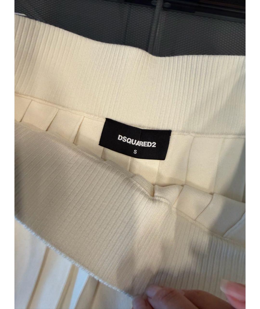 DSQUARED2 Бежевая хлопковая юбка мини, фото 3