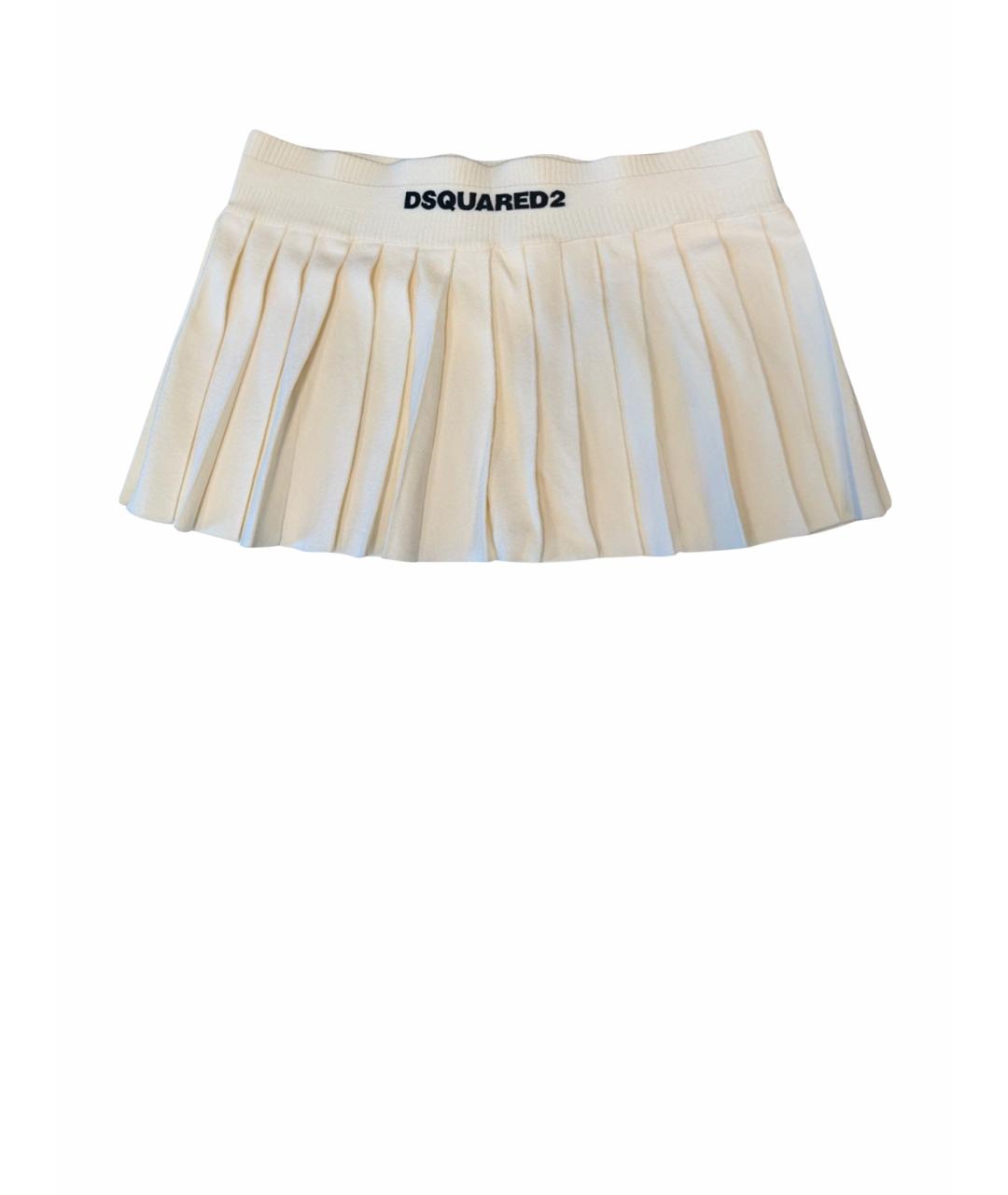 DSQUARED2 Бежевая хлопковая юбка мини, фото 1