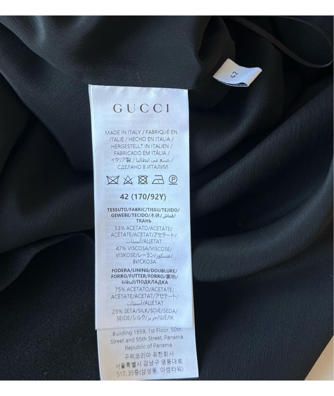 GUCCI Черное ацетатное коктейльное платье, фото 8