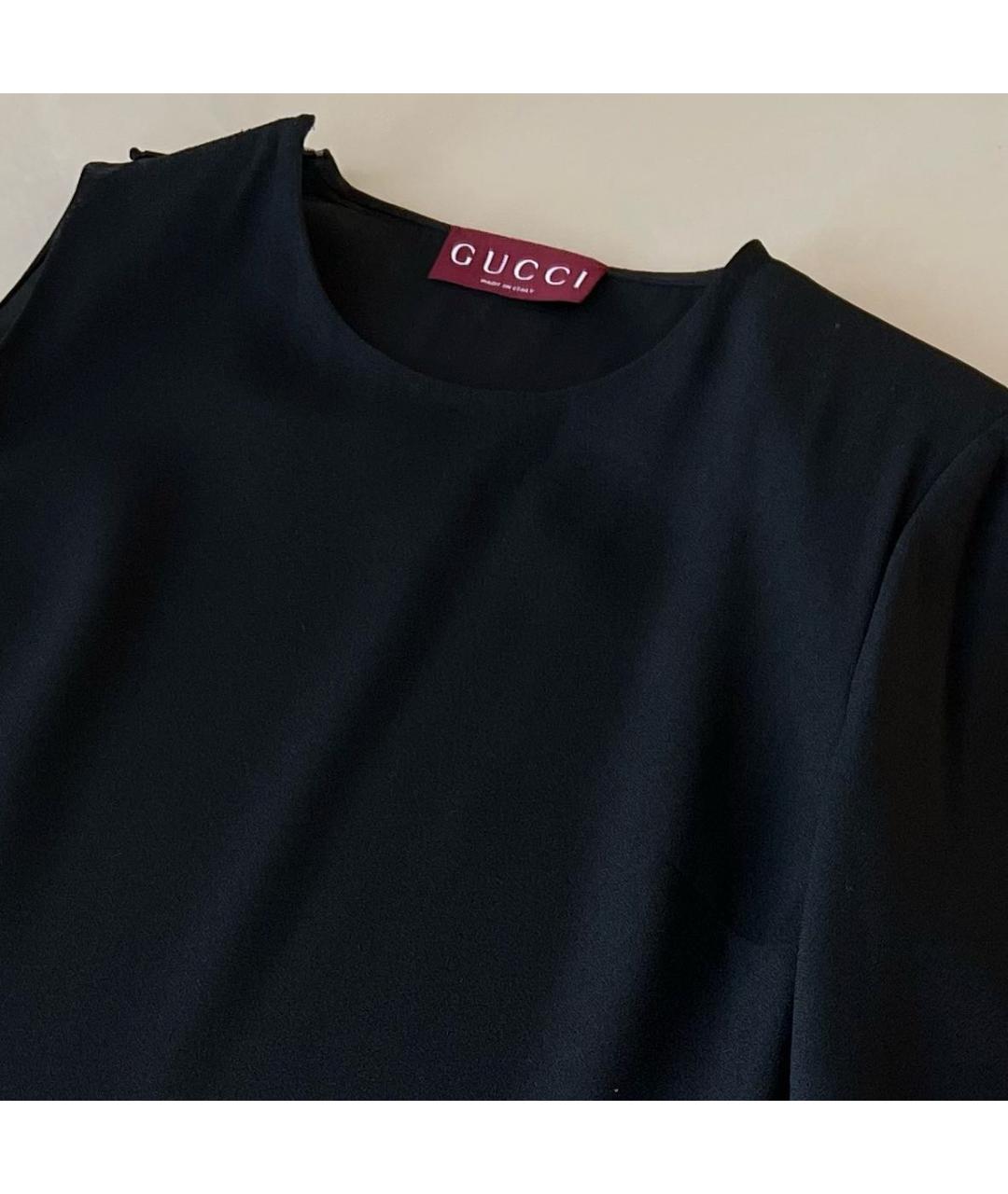 GUCCI Черное ацетатное коктейльное платье, фото 4