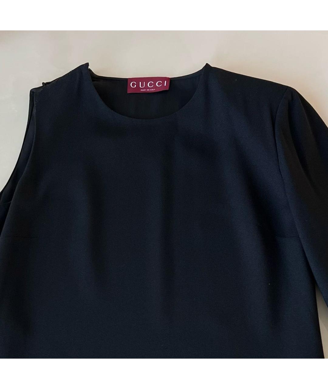 GUCCI Черное ацетатное коктейльное платье, фото 3
