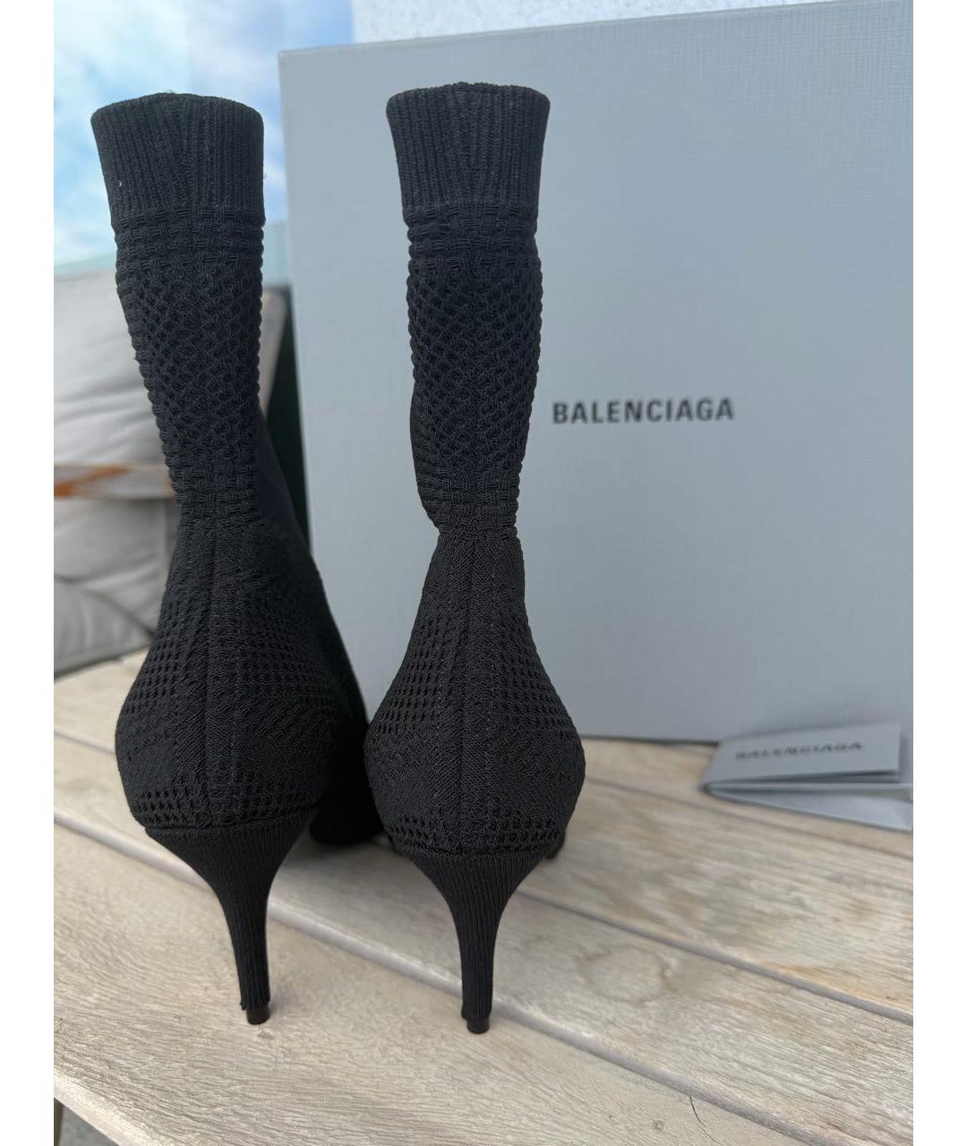 BALENCIAGA Черные текстильные ботильоны, фото 4