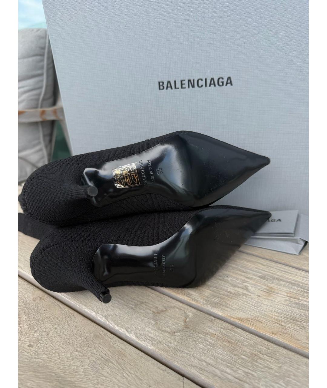 BALENCIAGA Черные текстильные ботильоны, фото 8