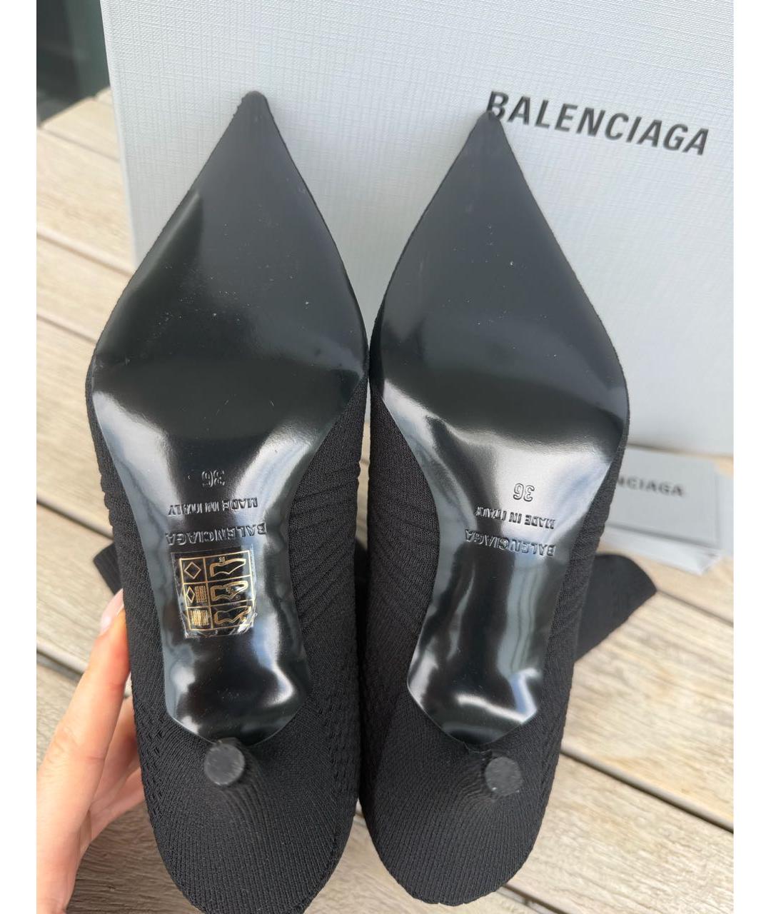 BALENCIAGA Черные текстильные ботильоны, фото 6