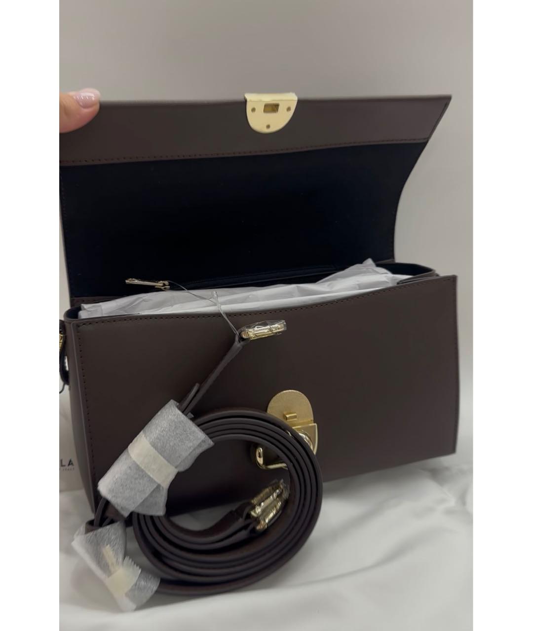 FURLA Коричневая кожаная сумка через плечо, фото 2