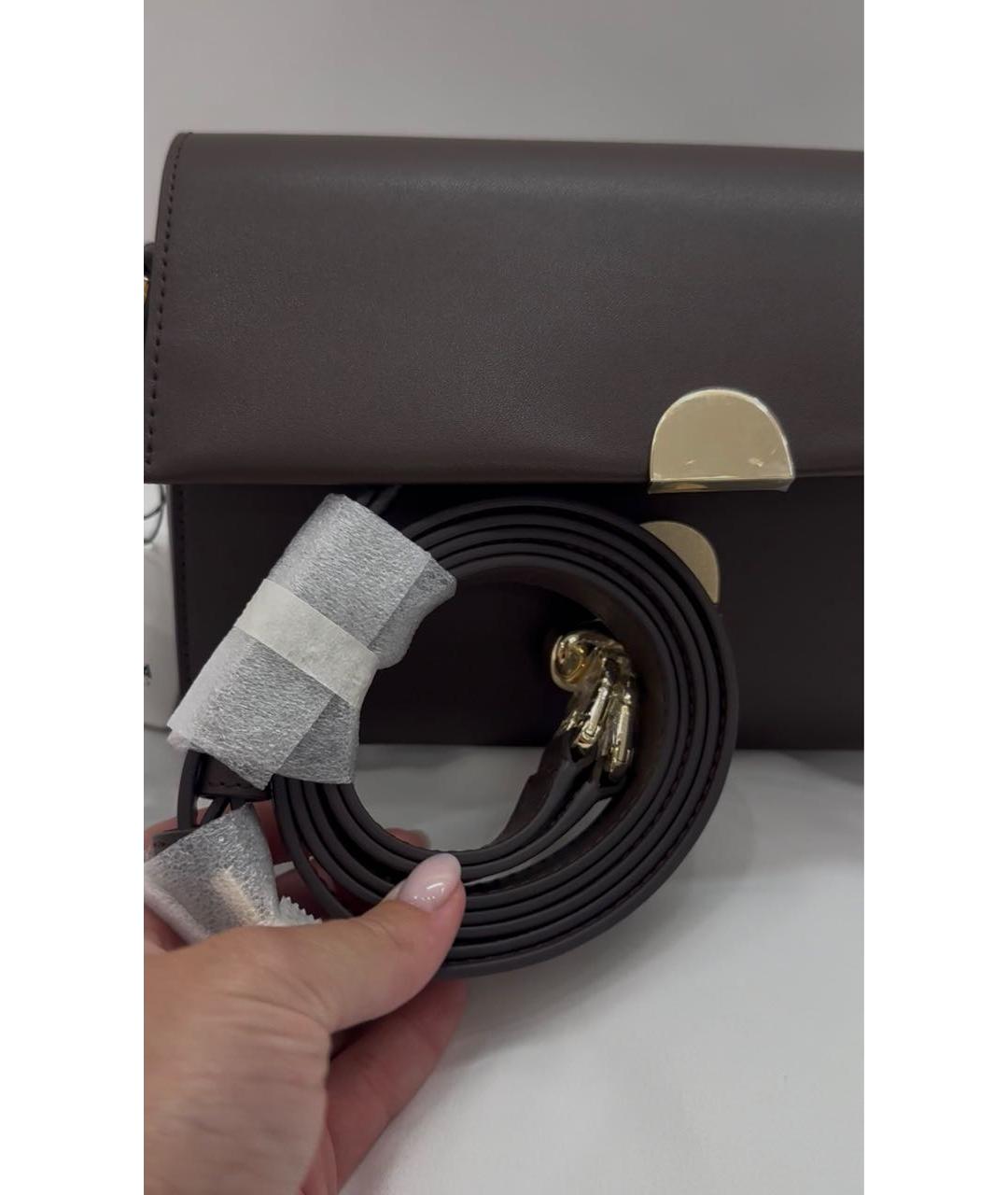 FURLA Коричневая кожаная сумка через плечо, фото 3