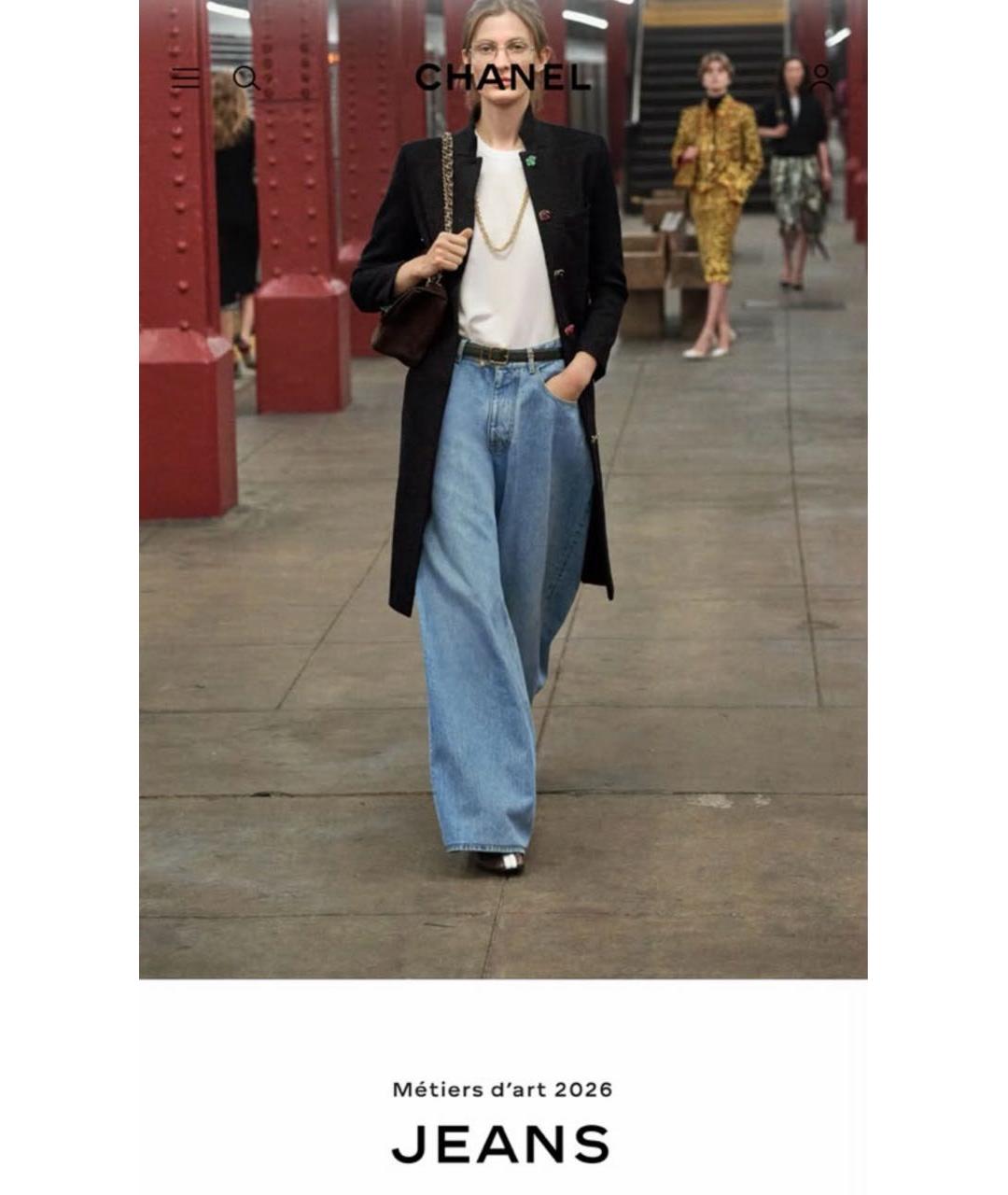CHANEL Голубые хлопковые прямые джинсы, фото 7