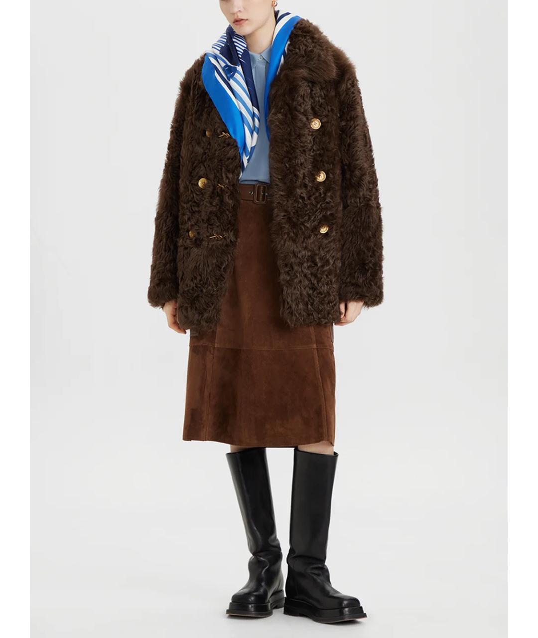 PORTS 1961 Коричневая шерстяная дубленка, фото 2