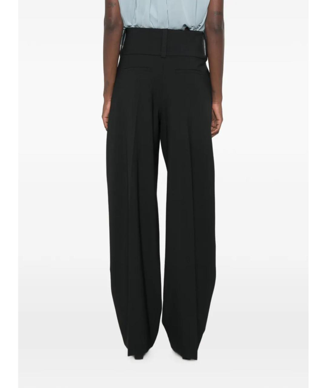 SPORTMAX Черные шерстяные брюки широкие, фото 3