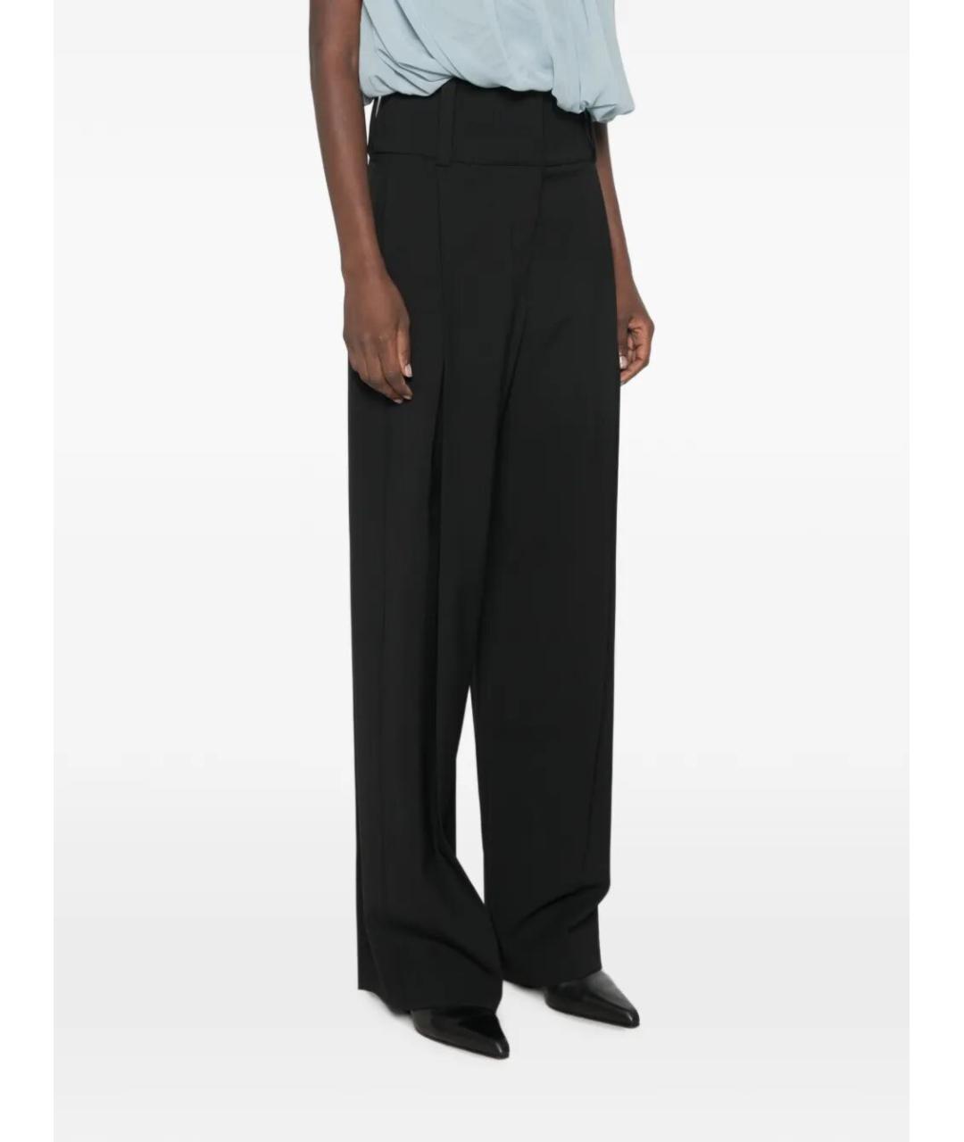 SPORTMAX Черные шерстяные брюки широкие, фото 5