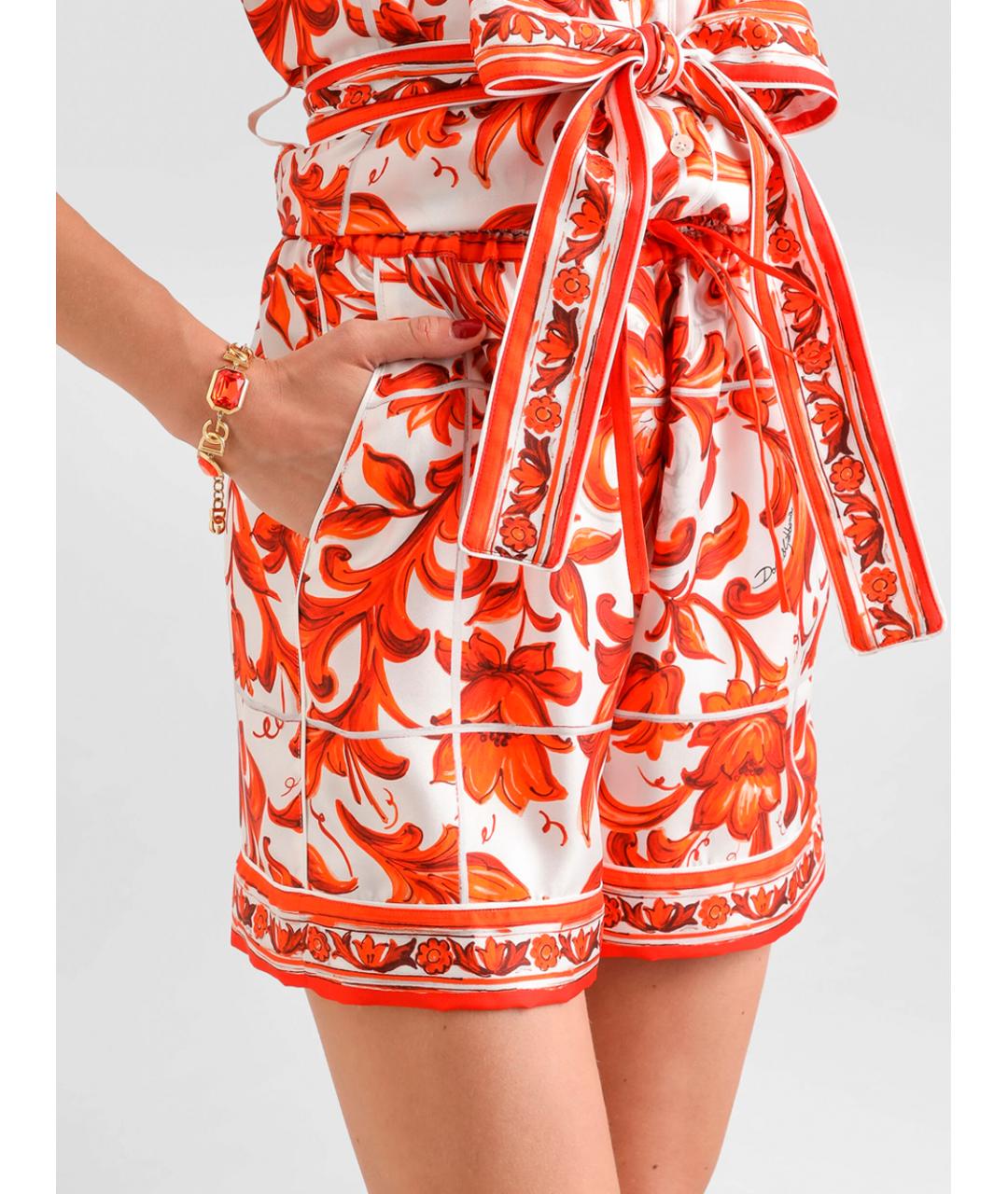 DOLCE&GABBANA Красные шелковые шорты, фото 5