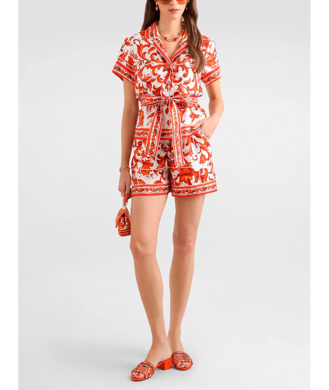 DOLCE&GABBANA Красные шелковые шорты, фото 2