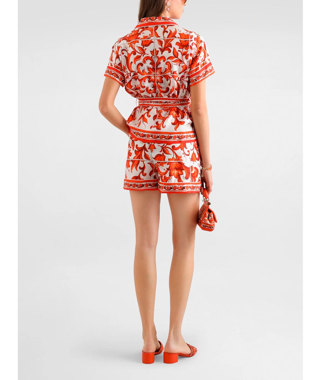 DOLCE&GABBANA Красные шелковые шорты, фото 3