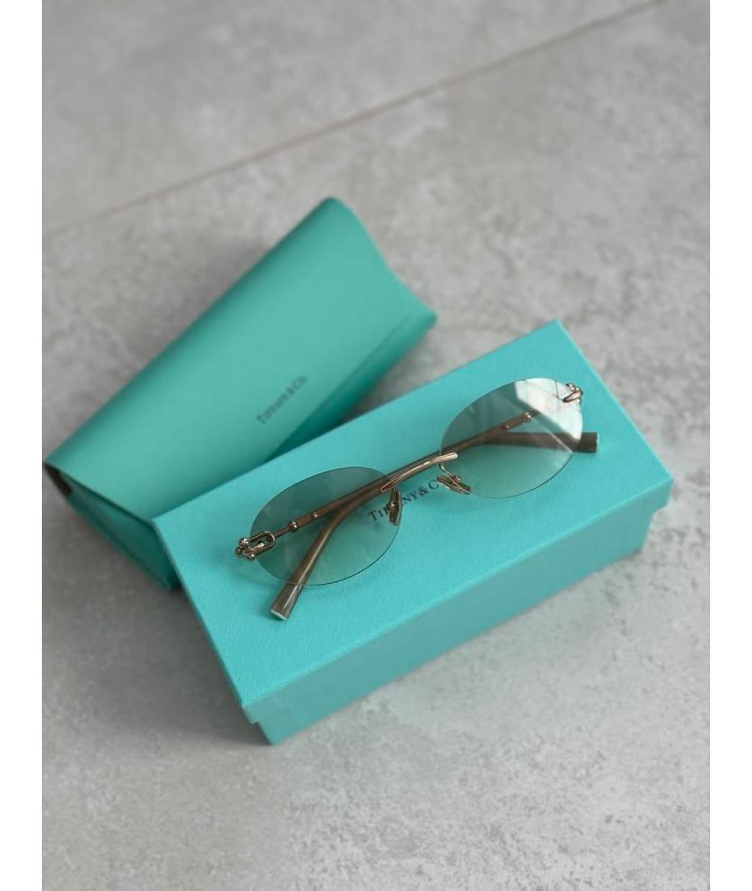 TIFFANY&CO Бежевые металлические солнцезащитные очки, фото 2