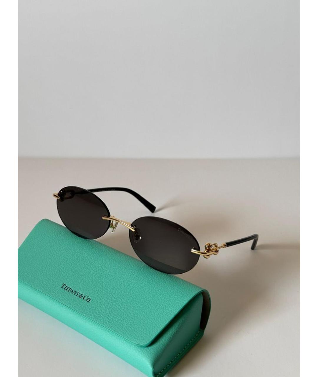 TIFFANY&CO Черные металлические солнцезащитные очки, фото 2