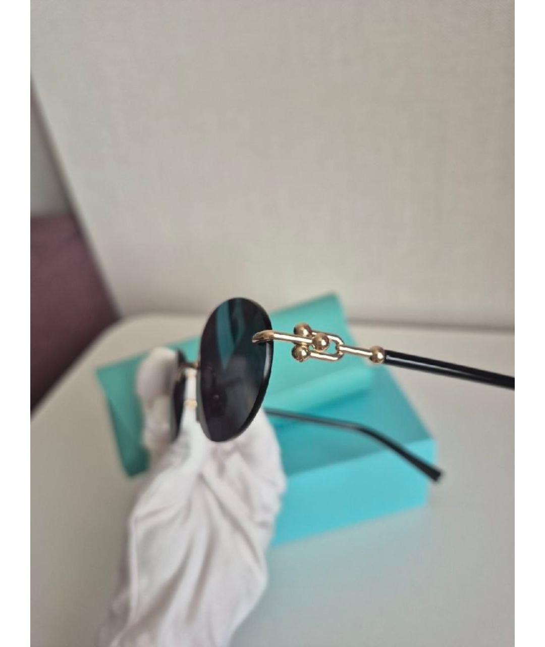 TIFFANY&CO Черные металлические солнцезащитные очки, фото 3