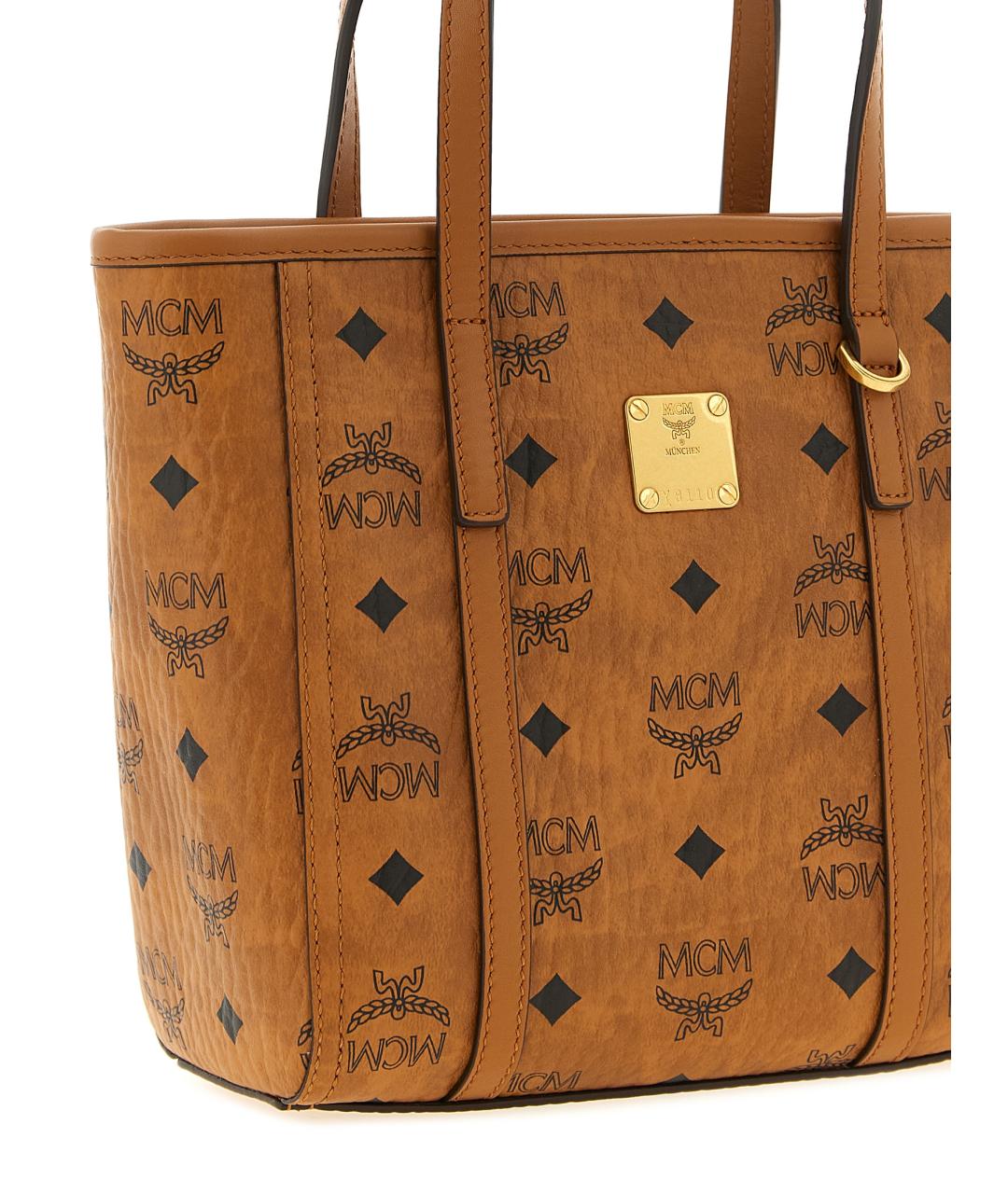 MCM Коричневая сумка тоут из канвы, фото 3