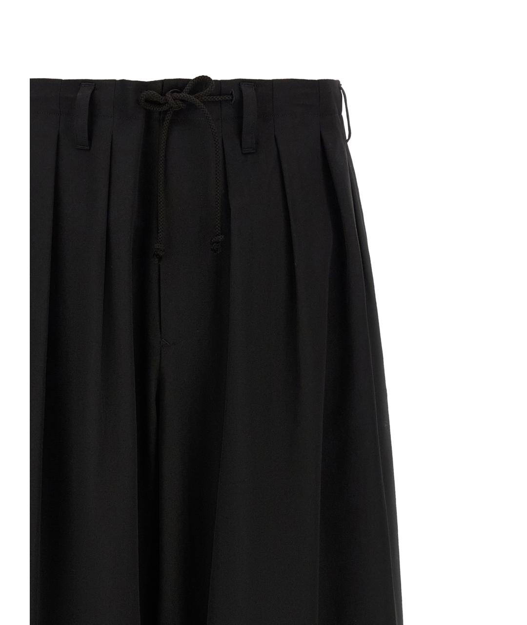 YOHJI YAMAMOTO Черные шерстяные повседневные брюки, фото 3